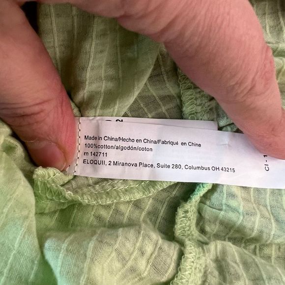 Eloquii NWT lime green long sleeve tie waist mini ruffle hem dress size 26 - Picture 10 of 12